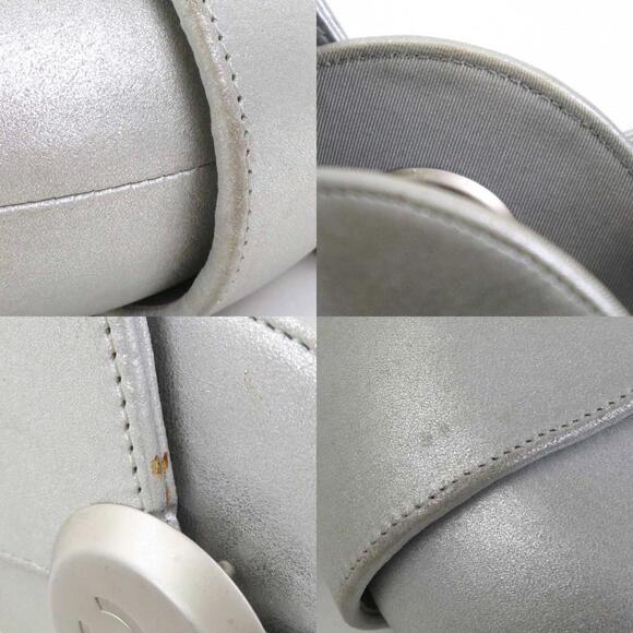 CHANEL Silver Lambskin Leather Shoulder Bag - Picture 3 of 5